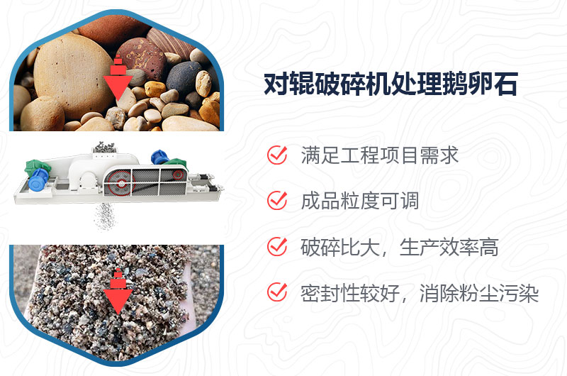 对辊破碎机能挤鹅卵石吗？附视频