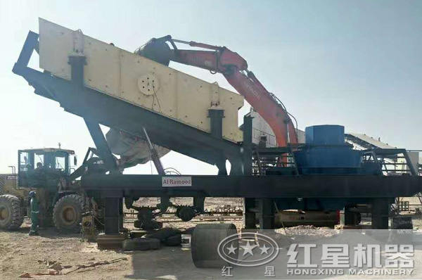 柴油移动车载打沙机作业现场